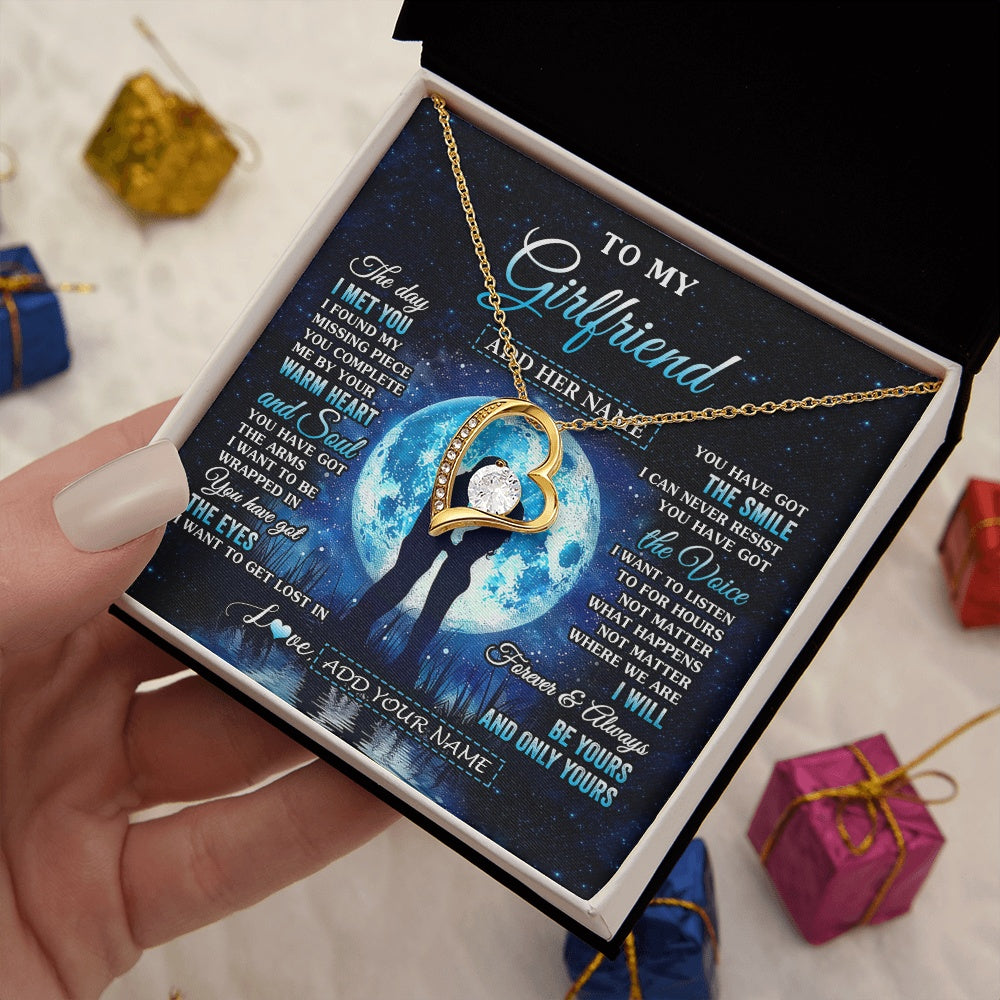 Forever Love Necklace 18K Yellow Gold Finish | 2 | Personalized To My Girlfriend Necklace The Day I Met You Girlfriend Birthday Gifts Romantic Valentines Day For Her Christmas Custom Gift Box Message Card | teecentury.myshopify