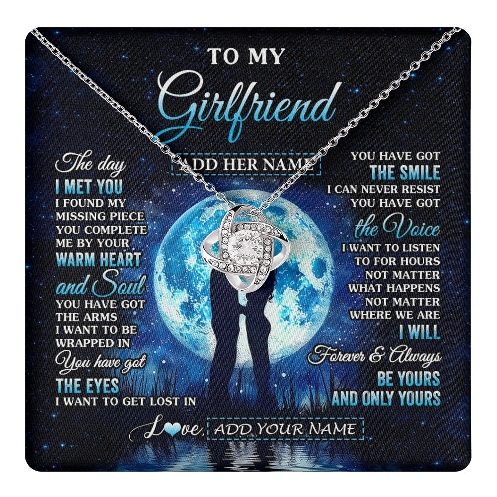 Love Knot Necklace 14K White Gold Finish | 1 | Personalized To My Girlfriend Necklace The Day I Met You Girlfriend Birthday Gifts Romantic Valentines Day For Her Christmas Custom Gift Box Message Card | teecentury.myshopify