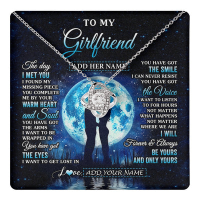 Love Knot Necklace 14K White Gold Finish | 1 | Personalized To My Girlfriend Necklace The Day I Met You Girlfriend Birthday Gifts Romantic Valentines Day For Her Christmas Custom Gift Box Message Card | teecentury.myshopify