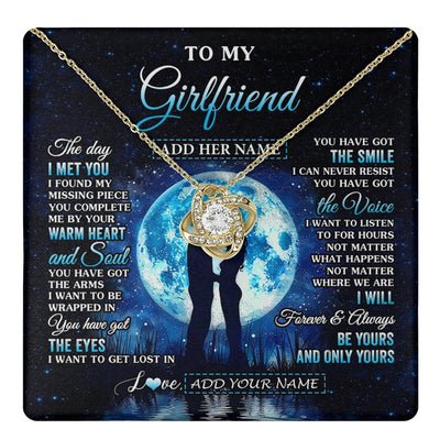 Love Knot Necklace 18K Yellow Gold Finish | 1 | Personalized To My Girlfriend Necklace The Day I Met You Girlfriend Birthday Gifts Romantic Valentines Day For Her Christmas Custom Gift Box Message Card | teecentury.myshopify