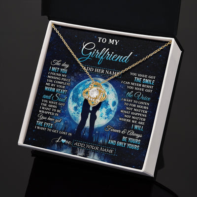 Love Knot Necklace 18K Yellow Gold Finish | 2 | Personalized To My Girlfriend Necklace The Day I Met You Girlfriend Birthday Gifts Romantic Valentines Day For Her Christmas Custom Gift Box Message Card | teecentury.myshopify