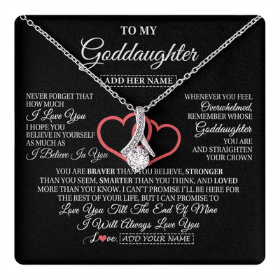 Alluring Beauty Necklace 14K White Gold Finish | 1 | Personalized To My Goddaughter Birthday Gifts From Godmother Uncle Always Love You Goddaughter Gifts Necklace Jewelry Christmas Custom Gift Box Message Card | teecentury.myshopify