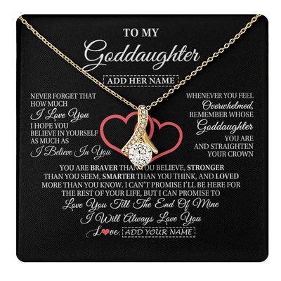 Alluring Beauty Necklace 18K Yellow Gold Finish | 1 | Personalized To My Goddaughter Birthday Gifts From Godmother Uncle Always Love You Goddaughter Gifts Necklace Jewelry Christmas Custom Gift Box Message Card | teecentury.myshopify