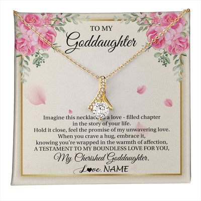 Alluring Beauty Necklace 18K Yellow Gold Finish | 1 | Personalized To My Goddaughter From Aunt Imagine This Necklace As A Love Goddaughter Birthday Graduation Christmas Customized Gift Box Message Card | teecentury