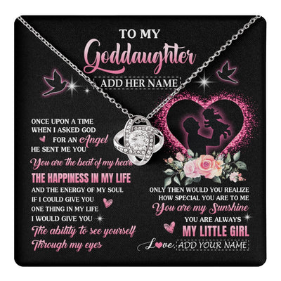 Love Knot Necklace 14K White Gold Finish | 1 | Personalized To My Goddaughter From Godfather Necklace Once Upon A Time Birthday Graduation Gifts For Goddaughter Gifts Christmas Custom Gift Box Message Card | teecentury.myshopify