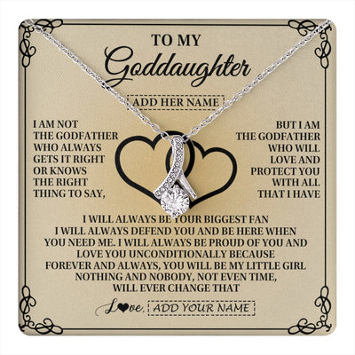 Alluring Beauty Necklace 14K White Gold Finish | 1 | Personalized To My Goddaughter Gifts From Godfather Goddaughter Birthday Gifts Jewelry For Women Goddaughter Pendant Necklace Christmas Gift Box Message Card | teecentury.myshopify