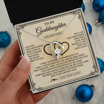 Forever Love Necklace 14K White Gold Finish | 2 | Personalized To My Goddaughter Gifts From Godfather Goddaughter Birthday Gifts Jewelry For Women Goddaughter Pendant Necklace Christmas Gift Box Message Card | teecentury.myshopify