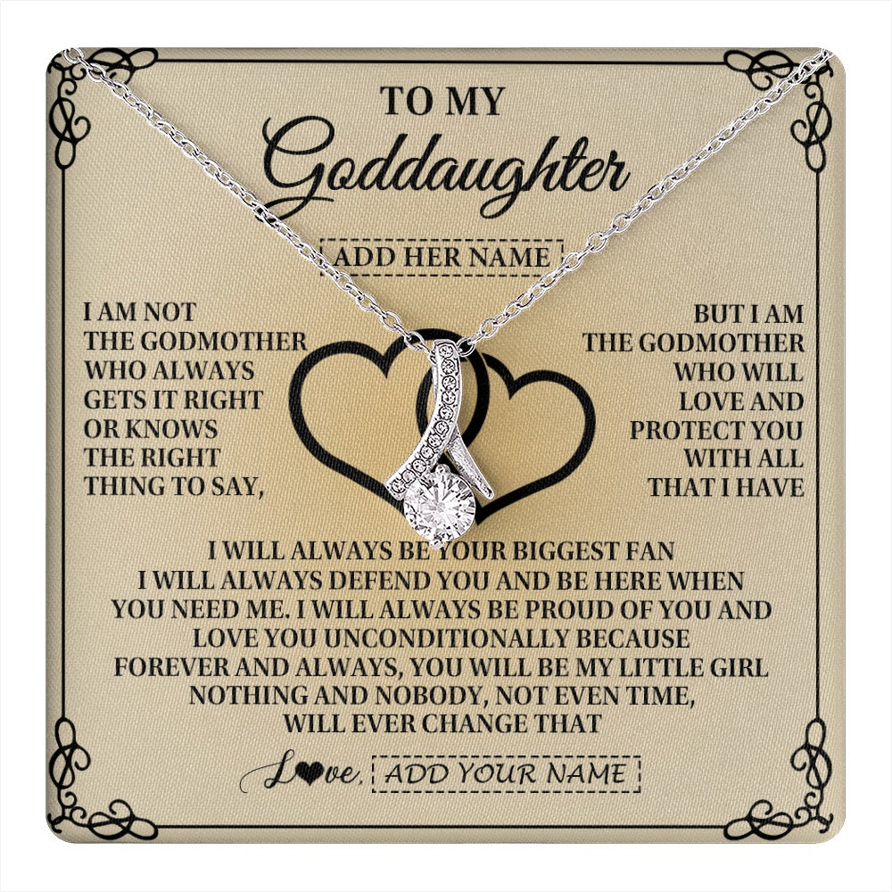Alluring Beauty Necklace 14K White Gold Finish | 1 | Personalized To My Goddaughter Gifts From Godmother Goddaughter Birthday Gifts Jewelry For Women Goddaughter Pendant Necklace Christmas Gift Box Message Card | teecentury.myshopify