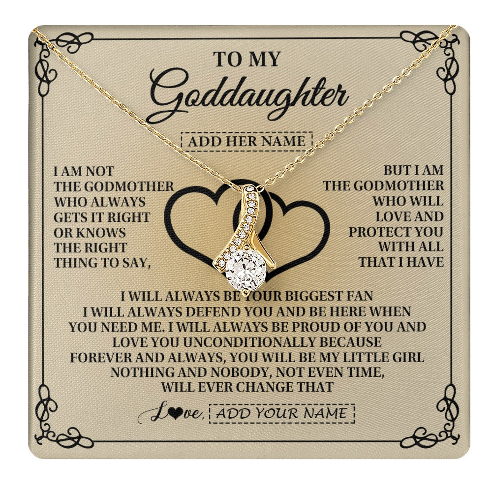 Alluring Beauty Necklace 18K Yellow Gold Finish | 1 | Personalized To My Goddaughter Gifts From Godmother Goddaughter Birthday Gifts Jewelry For Women Goddaughter Pendant Necklace Christmas Gift Box Message Card | teecentury.myshopify