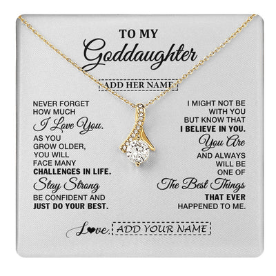 Alluring Beauty Necklace 18K Yellow Gold Finish | 1 | Personalized To My Goddaughter Gifts From Godmother Necklace I Love You Thoughtful Keepsake Gift Goddaughter Birthday Christmas Custom Gift Box Message Card | https://teecentury.