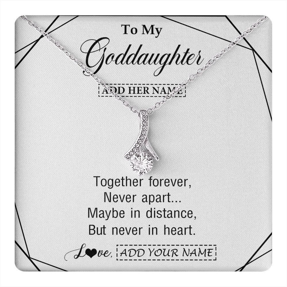 Alluring Beauty Necklace 14K White Gold Finish | 1 | Personalized To My Goddaughter Gifts From Godmother Necklace Together Forever With Heartfelt Message Goddaughter Birthday Christmas Gift Box Message Card | https://teecentury.