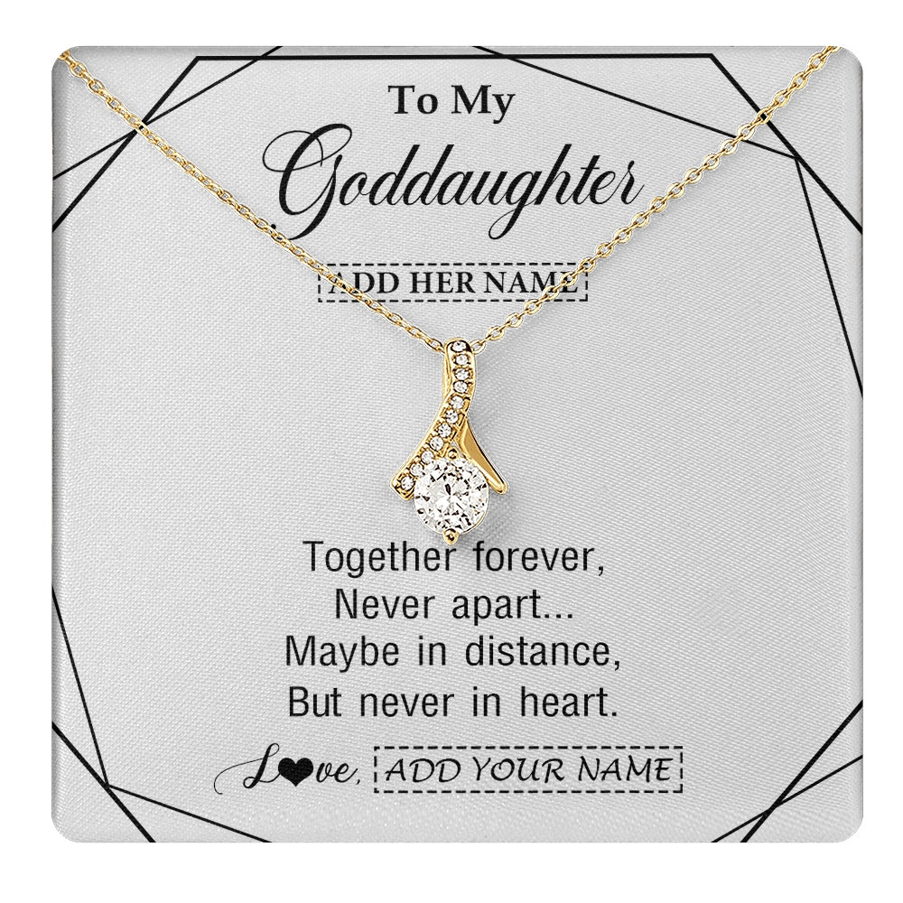 Alluring Beauty Necklace 18K Yellow Gold Finish | 1 | Personalized To My Goddaughter Gifts From Godmother Necklace Together Forever With Heartfelt Message Goddaughter Birthday Christmas Gift Box Message Card | https://teecentury.