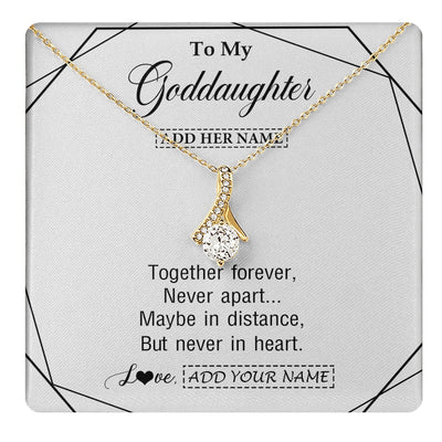 Alluring Beauty Necklace 18K Yellow Gold Finish | 1 | Personalized To My Goddaughter Gifts From Godmother Necklace Together Forever With Heartfelt Message Goddaughter Birthday Christmas Gift Box Message Card | https://teecentury.