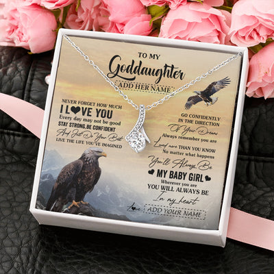 Alluring Beauty Necklace 14K White Gold Finish | 2 | Personalized To My Goddaughter Gifts From Uncle Eagle Never Forget How Much I Love You Goddaughter Birthday Graduation Christmas Custom Gift Box Message Card | teecentury.myshopify