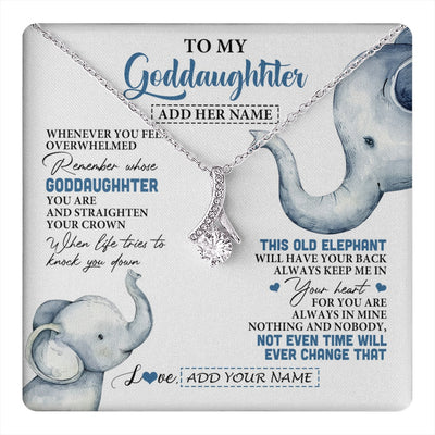 Alluring Beauty Necklace 14K White Gold Finish | 1 | Personalized To My Goddaughter Gifts Necklace From Aunt Whenever Elephant Unique Birthday Gifts For Goddaughter Graduation Christmas Gift Box Message Card | teecentury.myshopify