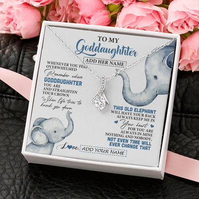 Alluring Beauty Necklace 14K White Gold Finish | 2 | Personalized To My Goddaughter Gifts Necklace From Aunt Whenever Elephant Unique Birthday Gifts For Goddaughter Graduation Christmas Gift Box Message Card | teecentury.myshopify