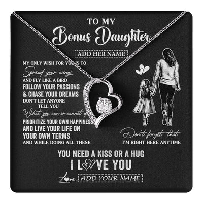 Forever Love Necklace 14K White Gold Finish | 1 | Personalized To My Goddaughter Gifts Necklace From Godmother Aunt My Only Wish For You Goddaughter Birthday Gifts Graduation Christmas Gift Box Message Card | teecentury.myshopify