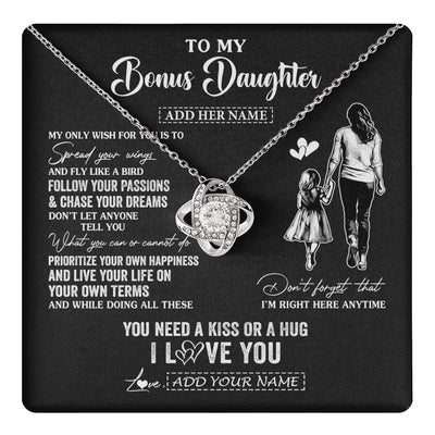 Love Knot Necklace 14K White Gold Finish | 1 | Personalized To My Goddaughter Gifts Necklace From Godmother Aunt My Only Wish For You Goddaughter Birthday Gifts Graduation Christmas Gift Box Message Card | teecentury.myshopify