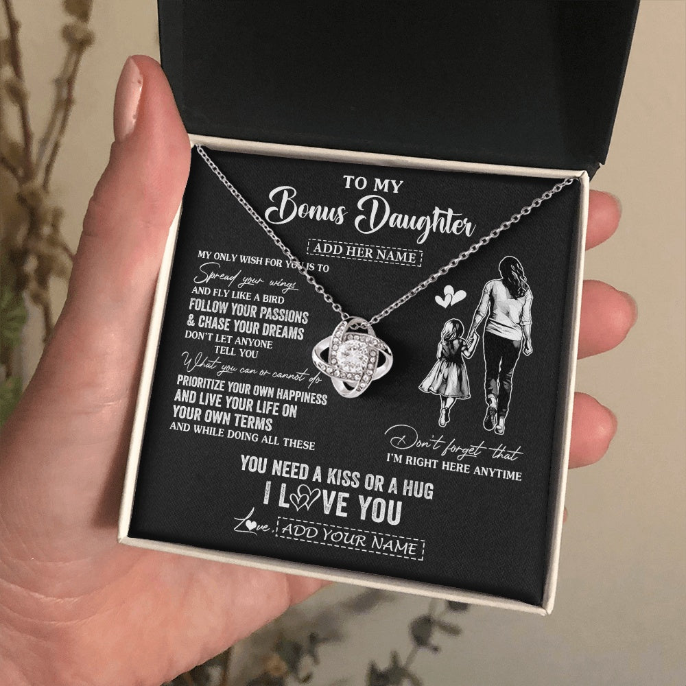 Love Knot Necklace 14K White Gold Finish | 2 | Personalized To My Goddaughter Gifts Necklace From Godmother Aunt My Only Wish For You Goddaughter Birthday Gifts Graduation Christmas Gift Box Message Card | teecentury.myshopify