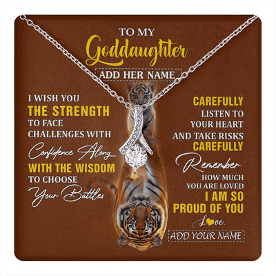 Alluring Beauty Necklace 14K White Gold Finish | 1 | Personalized To My Goddaughter Gifts Necklace From Godmother Godfather I Wish You The Strength Tiger Goddaughter Birthday Gifts Christmas Gift Box Message Card | https://teecentury.