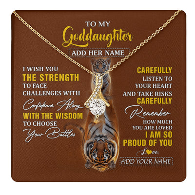 Alluring Beauty Necklace 18K Yellow Gold Finish | 1 | Personalized To My Goddaughter Gifts Necklace From Godmother Godfather I Wish You The Strength Tiger Goddaughter Birthday Gifts Christmas Gift Box Message Card | https://teecentury.