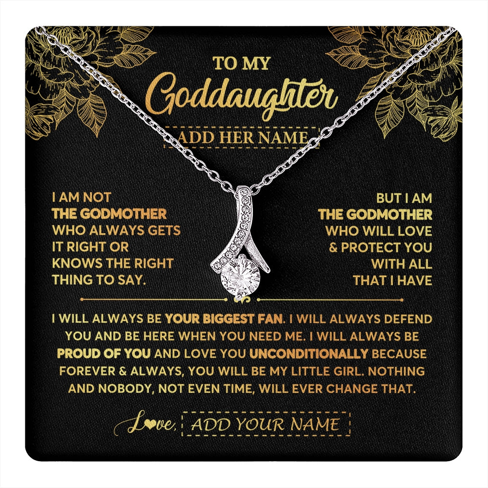 Alluring Beauty Necklace 14K White Gold Finish | 1 | Personalized To My Goddaughter Gifts Necklace From Godmother Meaningful Family Jewelry Birthday Gifts For Goddaughter Christmas Custom Gift Box Message Card | https://teecentury.
