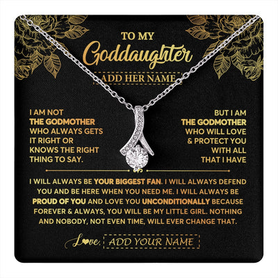Alluring Beauty Necklace 14K White Gold Finish | 1 | Personalized To My Goddaughter Gifts Necklace From Godmother Meaningful Family Jewelry Birthday Gifts For Goddaughter Christmas Custom Gift Box Message Card | https://teecentury.