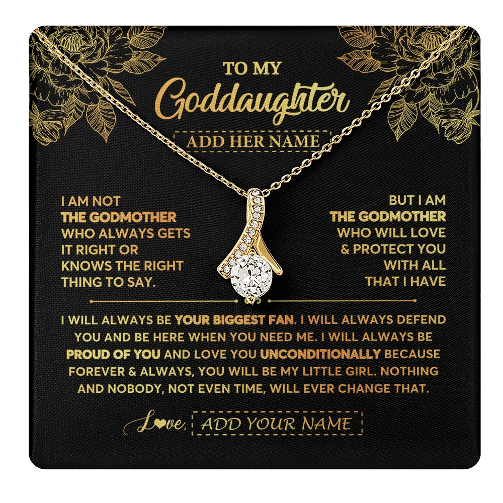 Alluring Beauty Necklace 18K Yellow Gold Finish | 1 | Personalized To My Goddaughter Gifts Necklace From Godmother Meaningful Family Jewelry Birthday Gifts For Goddaughter Christmas Custom Gift Box Message Card | https://teecentury.