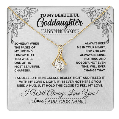 Alluring Beauty Necklace 18K Yellow Gold Finish | 1 | Personalized To My Goddaughter Gifts Necklace From Godmother Someday When The Pages Birthday Goddaughter Christmas Graduation Jewelry Gift Box Message Card | https://teecentury.