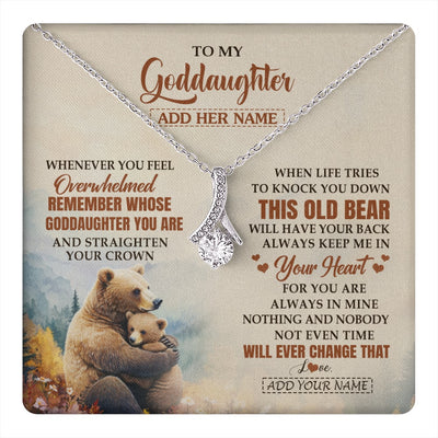 Alluring Beauty Necklace 14K White Gold Finish | 1 | Personalized To My Goddaughter Gifts Necklace From Godmother Whenever Bear Unique Birthday Gifts For Goddaughter Graduation Christmas Gift Box Message Card | teecentury.myshopify