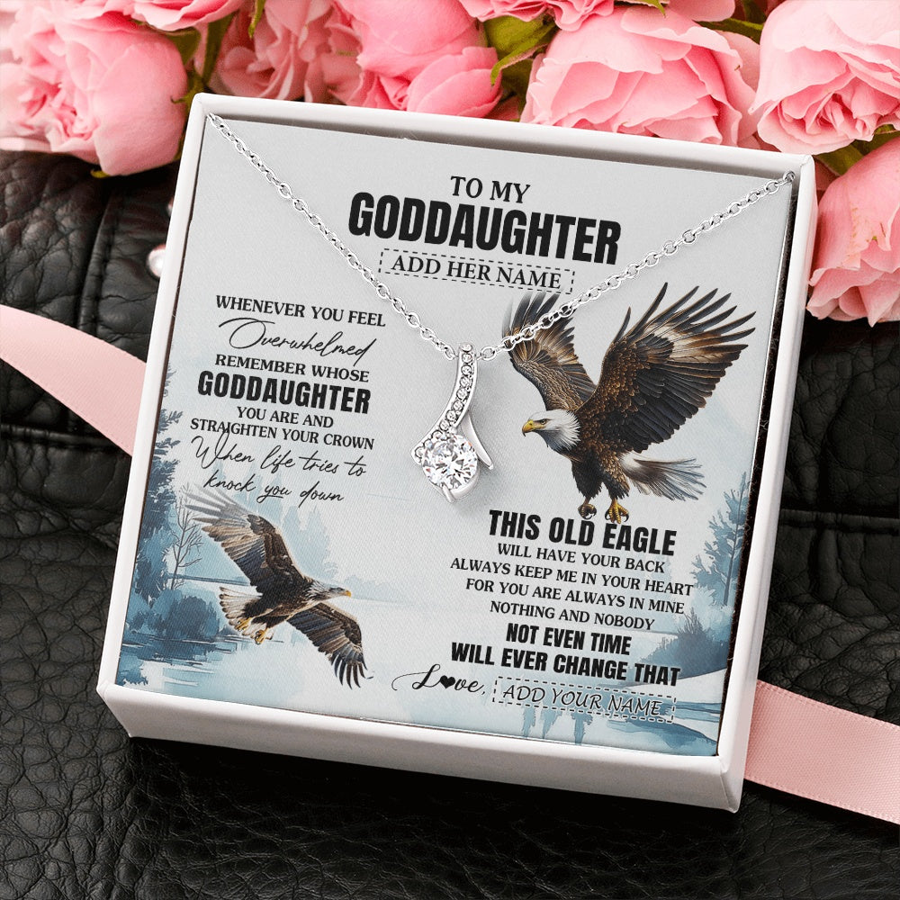 Alluring Beauty Necklace 14K White Gold Finish | 2 | Personalized To My Goddaughter Gifts Necklace From Godmother Whenever Eagle Unique Birthday Gifts For Goddaughter Christmas Jewelry Gift Box Message Card | https://teecentury.