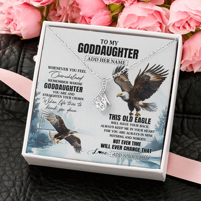 Alluring Beauty Necklace 14K White Gold Finish | 2 | Personalized To My Goddaughter Gifts Necklace From Godmother Whenever Eagle Unique Birthday Gifts For Goddaughter Christmas Jewelry Gift Box Message Card | https://teecentury.
