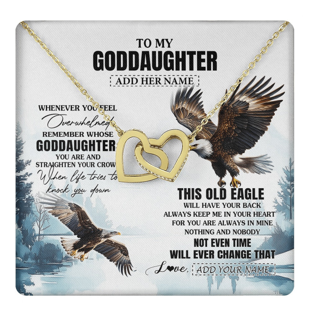 Interlocking Hearts Necklace 18K Yellow Gold Finish | 1 | Personalized To My Goddaughter Gifts Necklace From Godmother Whenever Eagle Unique Birthday Gifts For Goddaughter Christmas Jewelry Gift Box Message Card | https://teecentury.
