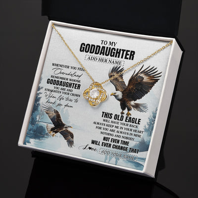 Love Knot Necklace 18K Yellow Gold Finish | 2 | Personalized To My Goddaughter Gifts Necklace From Godmother Whenever Eagle Unique Birthday Gifts For Goddaughter Christmas Jewelry Gift Box Message Card | https://teecentury.