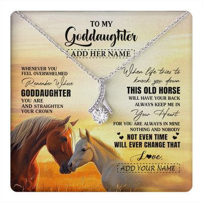 Alluring Beauty Necklace 14K White Gold Finish | 1 | Personalized To My Goddaughter Gifts Necklace From Godmother Whenever Horse Unique Birthday Gifts For Goddaughter Graduation Christmas Gift Box Message Card | teecentury.myshopify