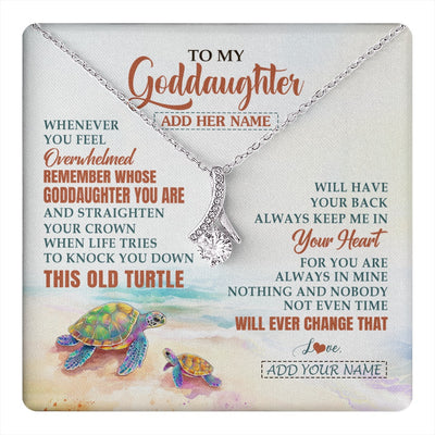 Alluring Beauty Necklace 14K White Gold Finish | 1 | Personalized To My Goddaughter Gifts Necklace From Godmother Whenever Turtle Unique Birthday Gifts For Goddaughter Christmas Custom Gift Box Message Card | https://teecentury.