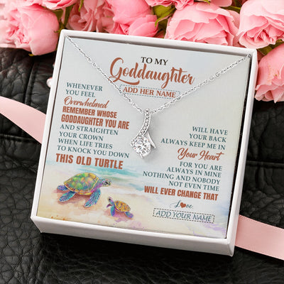 Alluring Beauty Necklace 14K White Gold Finish | 2 | Personalized To My Goddaughter Gifts Necklace From Godmother Whenever Turtle Unique Birthday Gifts For Goddaughter Christmas Custom Gift Box Message Card | https://teecentury.