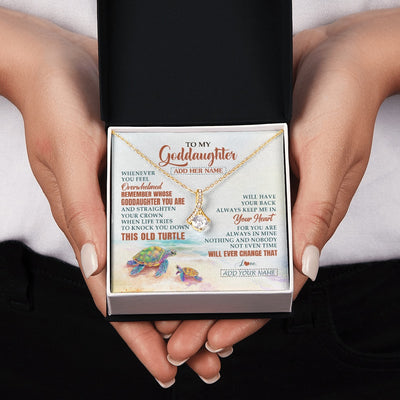 Alluring Beauty Necklace 18K Yellow Gold Finish | 2 | Personalized To My Goddaughter Gifts Necklace From Godmother Whenever Turtle Unique Birthday Gifts For Goddaughter Christmas Custom Gift Box Message Card | https://teecentury.