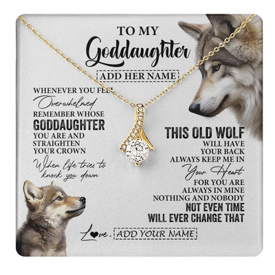 Alluring Beauty Necklace 18K Yellow Gold Finish | 1 | Personalized To My Goddaughter Gifts Necklace From Godmother Whenever Wolf Unique Birthday For Goddaughter Graduation Christmas Custom Gift Box Message Card | https://teecentury.