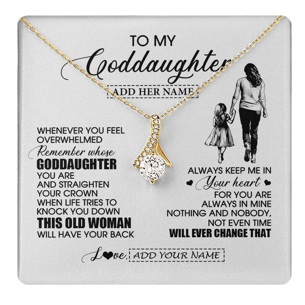 Alluring Beauty Necklace 18K Yellow Gold Finish | 1 | Personalized To My Goddaughter Gifts Necklace From Godmother Whenever Woman Unique Birthday Gifts For Goddaughter Graduation Christmas Gift Box Message Card | teecentury.myshopify