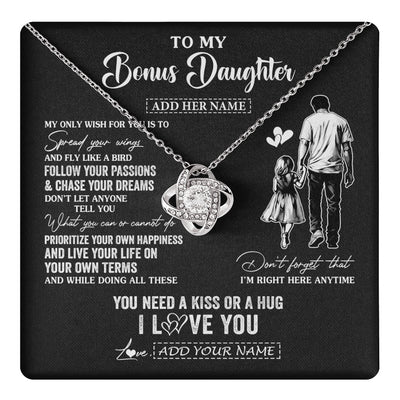 Love Knot Necklace 14K White Gold Finish | 1 | Personalized To My Goddaughter Gifts Necklace From Uncle Godfather My Only Wish For You Goddaughter Birthday Gifts Graduation Christmas Gift Box Message Card | teecentury.myshopify