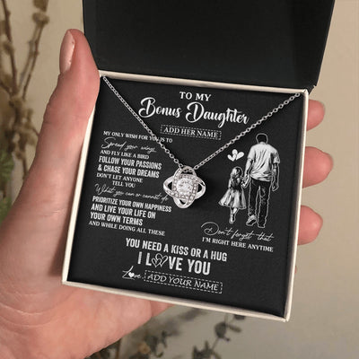 Love Knot Necklace 14K White Gold Finish | 2 | Personalized To My Goddaughter Gifts Necklace From Uncle Godfather My Only Wish For You Goddaughter Birthday Gifts Graduation Christmas Gift Box Message Card | teecentury.myshopify