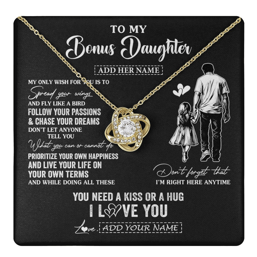 Love Knot Necklace 18K Yellow Gold Finish | 1 | Personalized To My Goddaughter Gifts Necklace From Uncle Godfather My Only Wish For You Goddaughter Birthday Gifts Graduation Christmas Gift Box Message Card | teecentury.myshopify