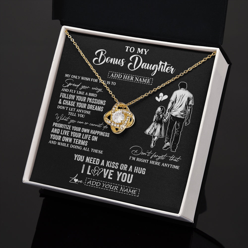 Love Knot Necklace 18K Yellow Gold Finish | 2 | Personalized To My Goddaughter Gifts Necklace From Uncle Godfather My Only Wish For You Goddaughter Birthday Gifts Graduation Christmas Gift Box Message Card | teecentury.myshopify
