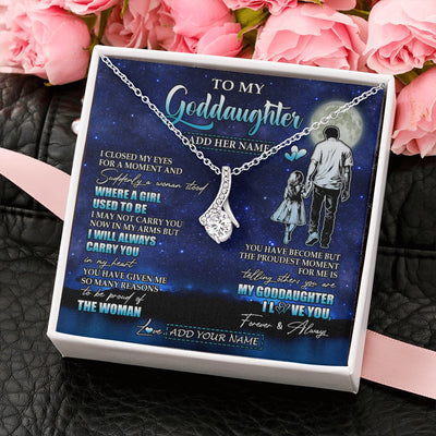Alluring Beauty Necklace 14K White Gold Finish | 2 | Personalized To My Goddaughter Gifts Necklace From Uncle I Closed My Eyes For A Moment Goddaughter Birthday Graduation Christmas Custom Gift Box Message Card | teecentury.myshopify