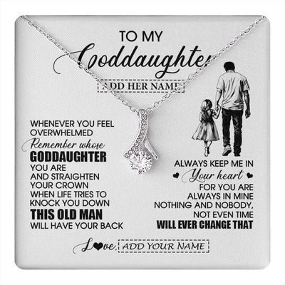 Alluring Beauty Necklace 14K White Gold Finish | 1 | Personalized To My Goddaughter Gifts Necklace From Uncle Whenever Man Unique Birthday Gifts For Goddaughter Graduation Christmas Custom Gift Box Message Card | teecentury.myshopify