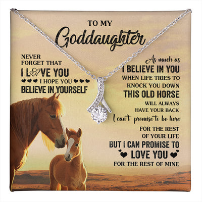 Alluring Beauty Necklace 14K White Gold Finish | 1 | Personalized To My Goddaughter Necklace From Aunt Uncle This Old Horse Love You Goddaughter Birthday Jewelry Christmas Customized Gift Box Message Card | teecentury