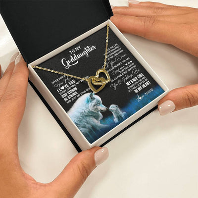 Interlocking Hearts Necklace 18K Yellow Gold Finish | 2 | Personalized To My Goddaughter Necklace From Aunt Uncle Wolf Never Forget How Much I Love You Birthday Gifts Christmas Customized Gift Box Message Card | teecentury