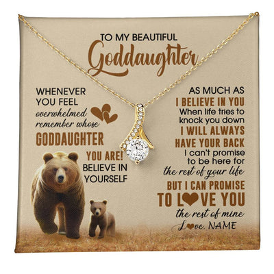 Alluring Beauty Necklace 18K Yellow Gold Finish | 1 | Personalized To My Goddaughter Necklace From Aunt Whenever You Feel Bear Goddaughter Birthday Gifts Gifts Graduation Christmas Customized Gift Box Message Card | teecentury