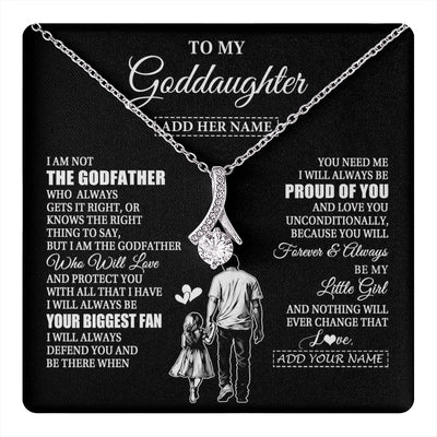 Alluring Beauty Necklace 14K White Gold Finish | 1 | Personalized To My Goddaughter Necklace From Godfather Biggest Fan Birthday Gifts For Goddaughter From Godfather Aunt Christmas Custom Gift Box Message Card | teecentury.myshopify